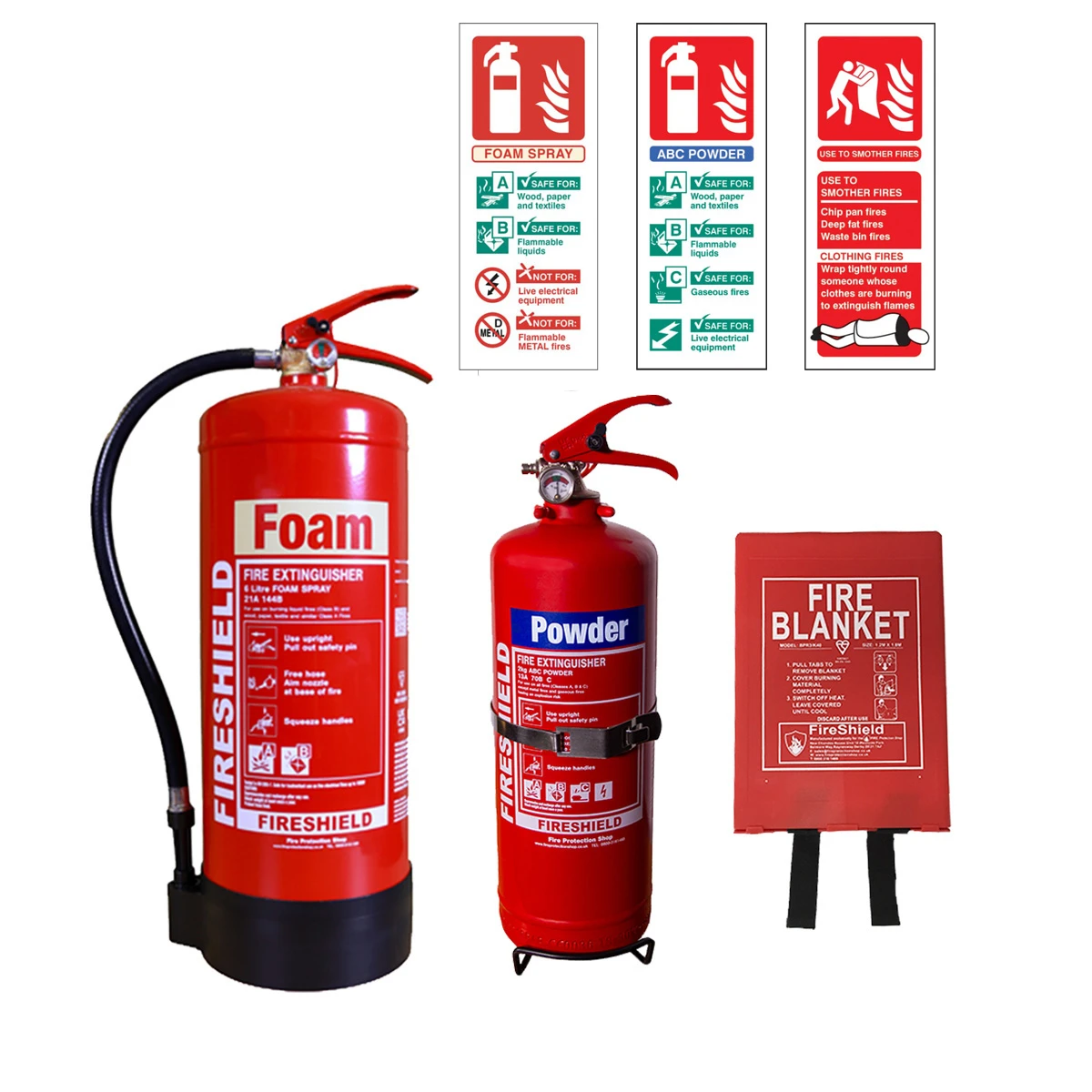 related product fireshield-2kg-dry-powder,-6ltr-foam-fire-extinguishers-with-id-signs,-1.8m-x-1.2m-hard-case-fire-blanket-1696251115-1720708998