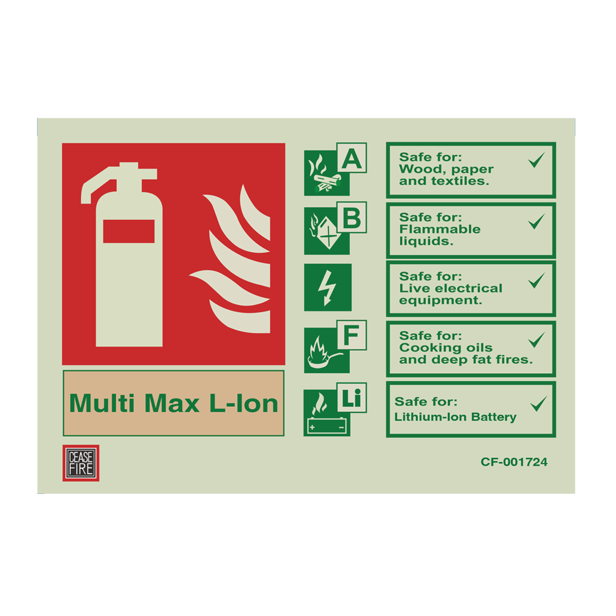Landscape MultiMax Fire Extinguisher ID Sign